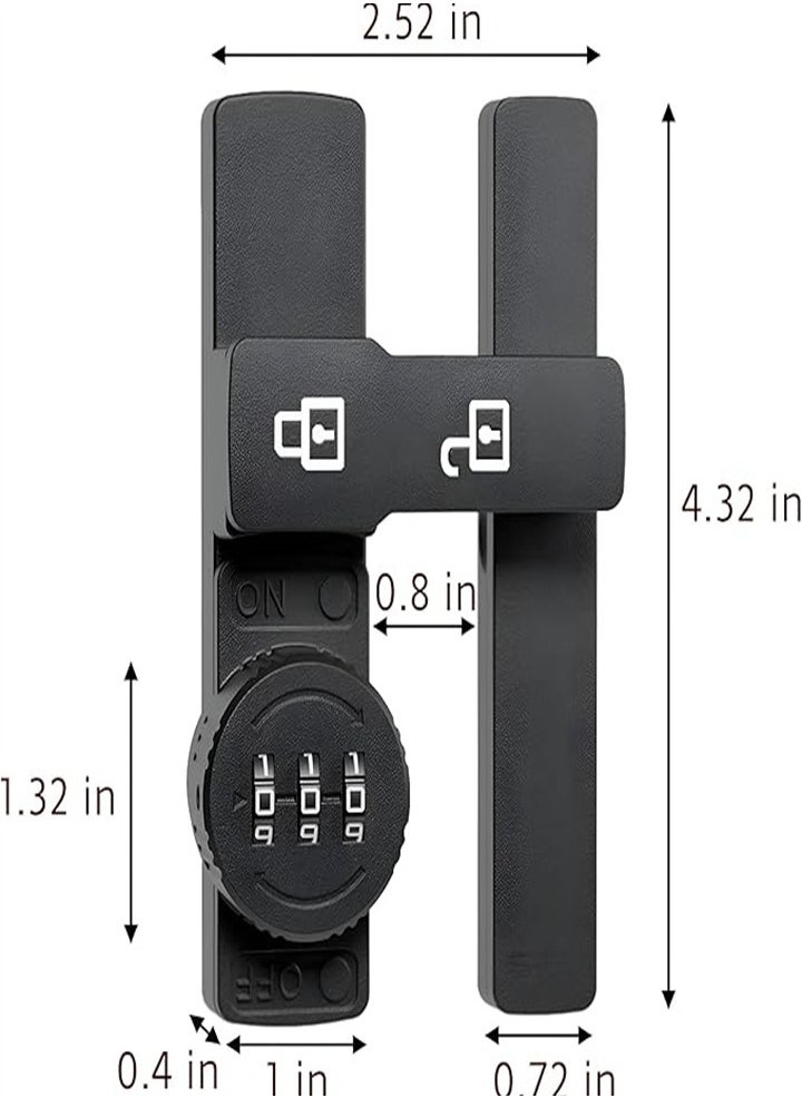 Generic - 90 degree stainless steel special door lock, keyless cabinet lock mechanical password lock, file cabinet lock universal door lock (two installation methods) - Image 1