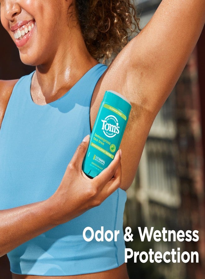 Tom's of Maine Lemongrass Tea Tree Aluminum Free Natural Deodorant For Women & Men | Goes on Clear | Odor & Wetness Protection | Naturally Derived and Moisture-Locking Ingredients | 3.25 oz (2 Pack) - Image 3