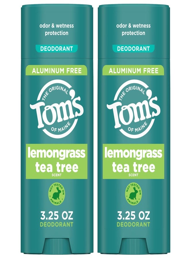 Tom's of Maine Lemongrass Tea Tree Aluminum Free Natural Deodorant For Women & Men | Goes on Clear | Odor & Wetness Protection | Naturally Derived and Moisture-Locking Ingredients | 3.25 oz (2 Pack) - Image 1