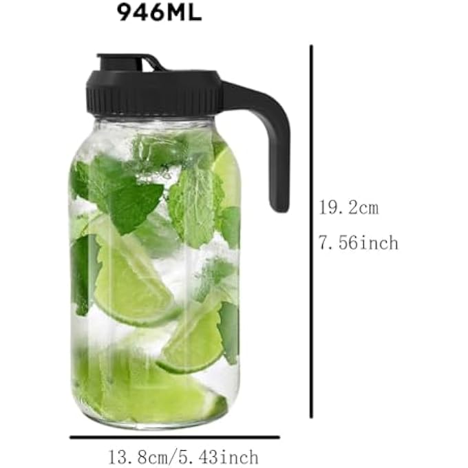 ترتيس إبريق زجاجي مع غطاء مصفاة سعة 946 مل ارتفاع 192 سم رمادي - Image 5