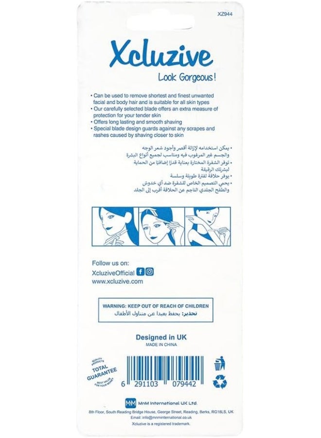 Xcluzive Facial & Body Hair Razor, Pack of 3, Plastic Handle, Unisex-Adults - Image 5