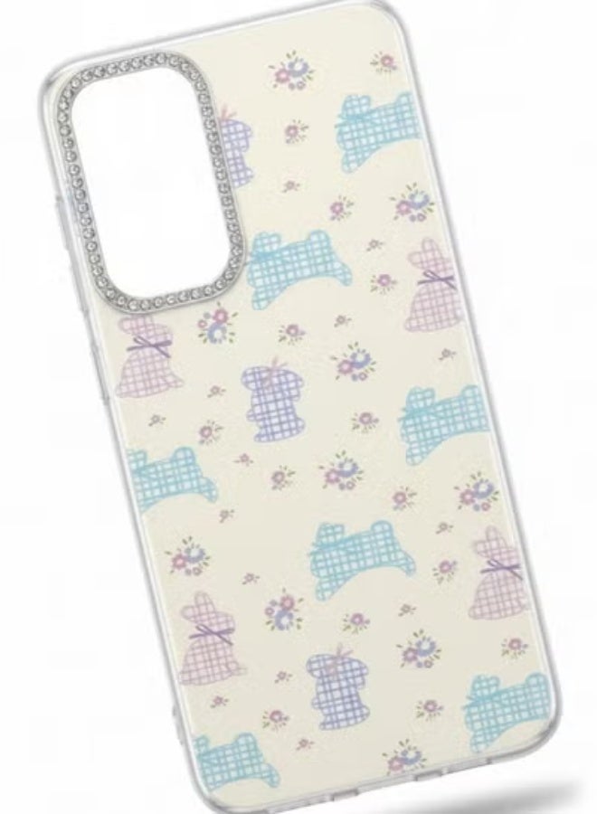 A luxurious case for Samsung A26 , adorned with cute bunnies and flowers. - Image 3