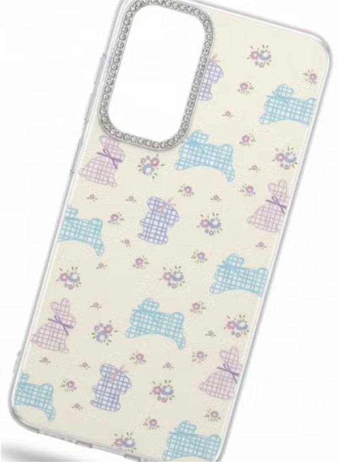 A luxurious case for Samsung A26 , adorned with cute bunnies and flowers. - Image 2