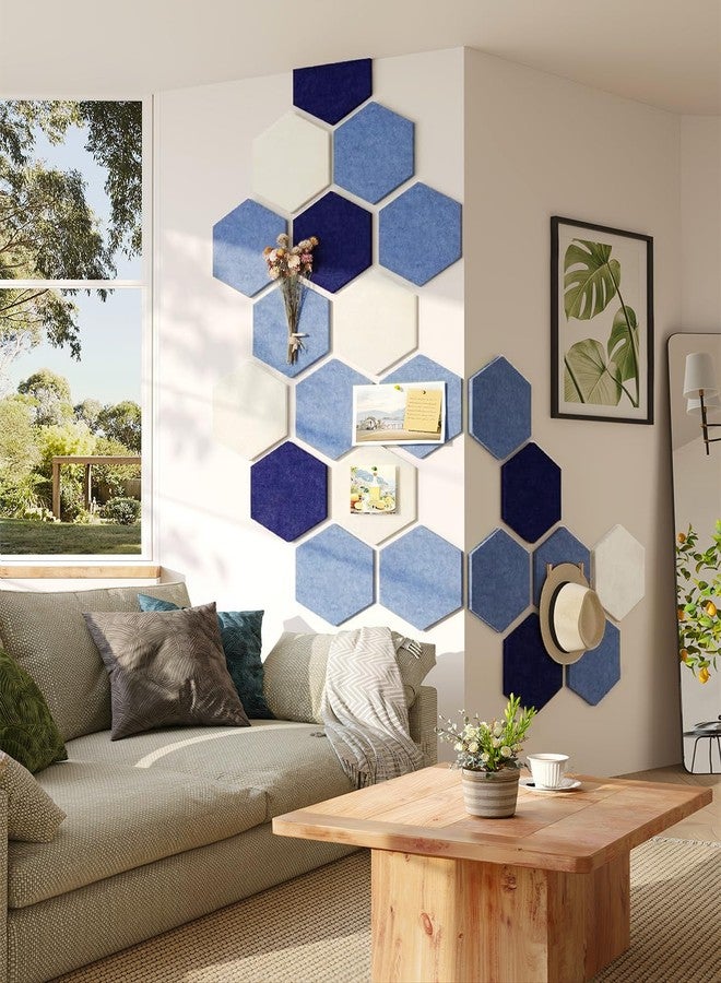 Uoisaiko 8 Pack Hexagon Felt Bulletin Board Tiles - 12" Large Thick Pin Board for Walls with 30 Push Pins, DIY Boards for Office Home School Decor, Aesthetic Hex Cork Board Alternative - Image 5