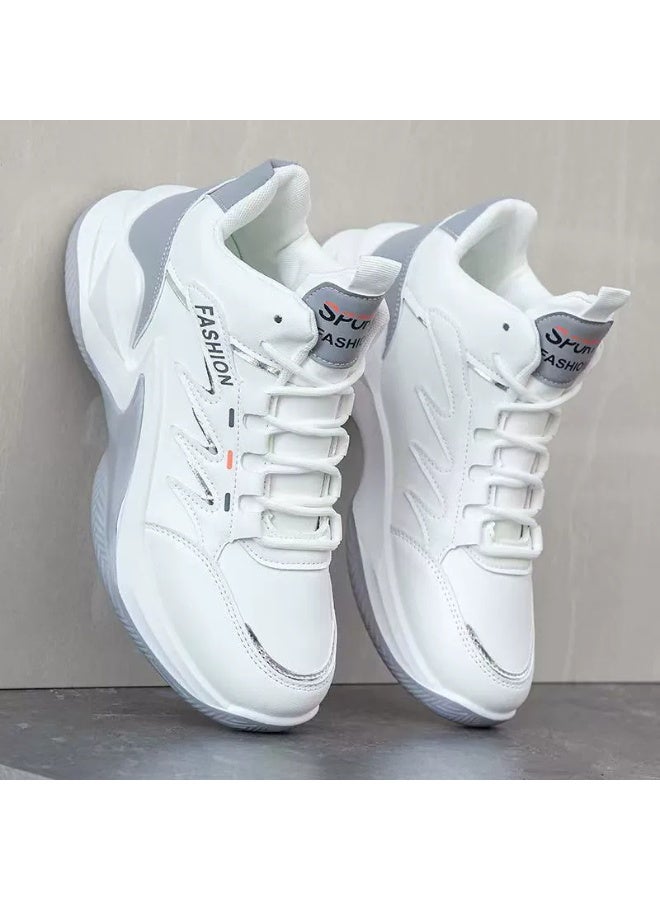 Men's Lace-up Chunky Sneakers, Athletic Shoes, Shock Absorbing And Breathable Shoes For Running Basketball Workout Gym