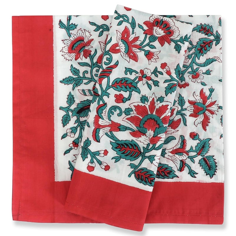 The Block Printed Napkins Cotton Napkins 20x20 Informal Dinner Napkins Hand Block Printed Napkins Indian Cloth Napkins Eco Friendly Napkins Washable Napkins Set of 6 - Image 1