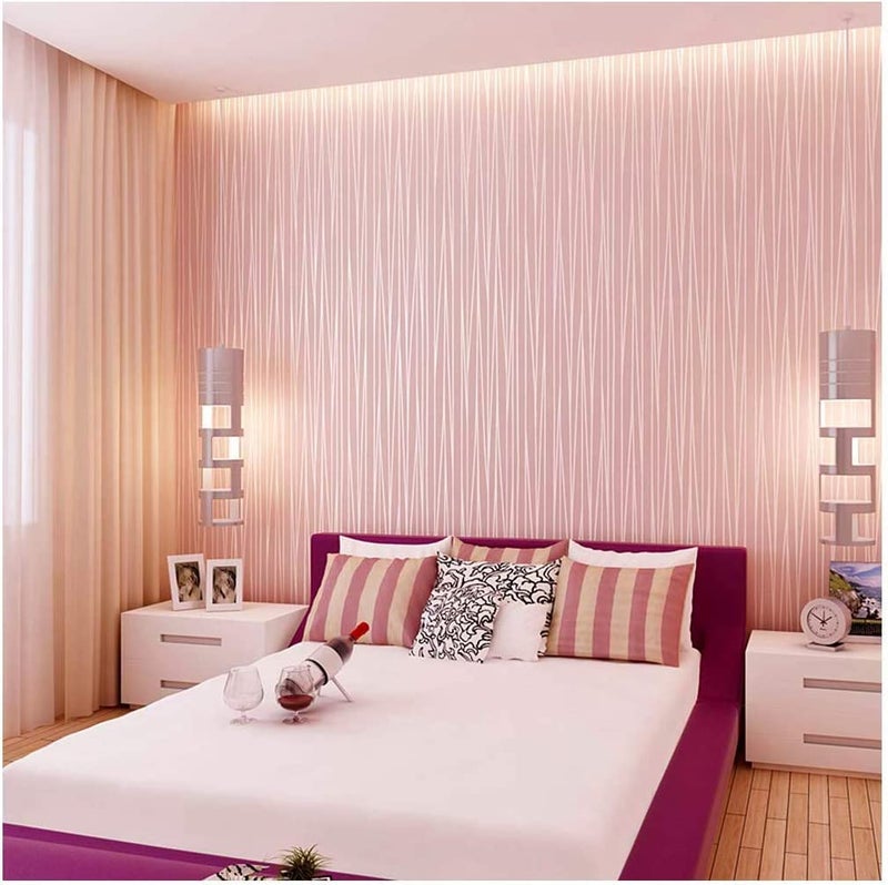 ELTON Vinyl Shelf Liner Decorative Self Adhesive Vinyl Sheet for Table top,Furniture, Almirah Cupboard Stairs Walls and Other DIY, Renovation (45X300 cm, Pink line) - Image 2