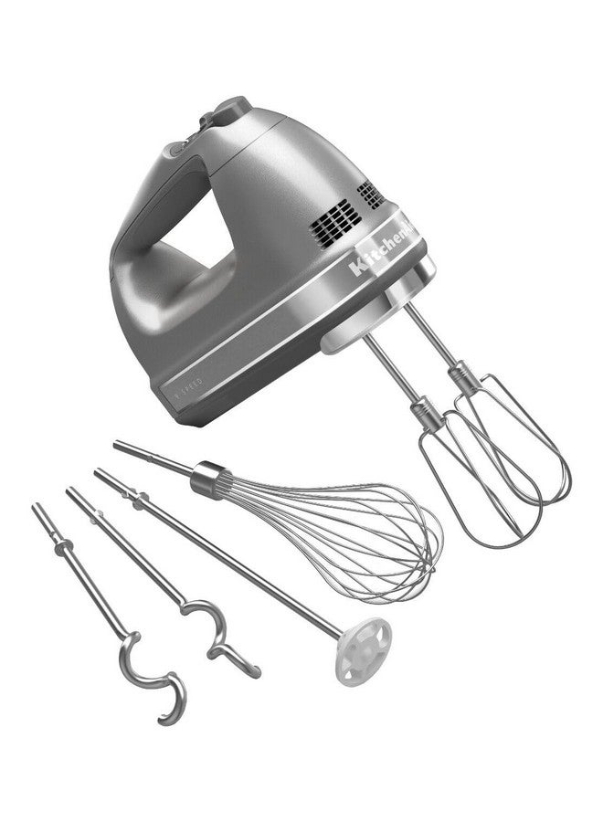 KitchenAid 9-Speed Digital Hand Mixer with Turbo Beater II Accessories and Pro Whisk - Contour Silver - Image 1