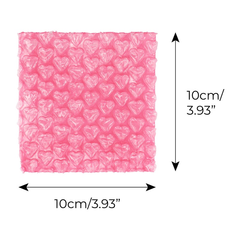 KH866 100 Pcs 4"x4" Love Heart-Shaped Bubble Wrap Pouches, Rose Red Double-Walled Anti-Static Mailing Bags for Packing Shipping Storage â€“ Self-Seal Cushioning Envelopes for Gifts Ornaments Fragile Items - Image 2