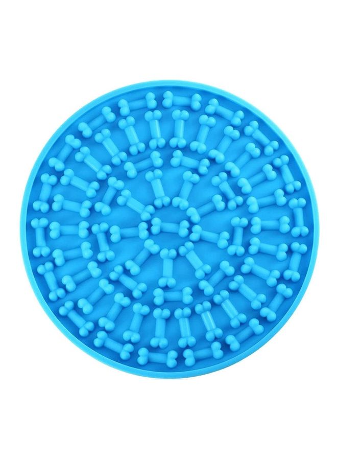 NIBEMINENT Silicone Slow Feeder Dog Treat Dispensing Mat Blue 5.90 x 5.90inch - Image 1