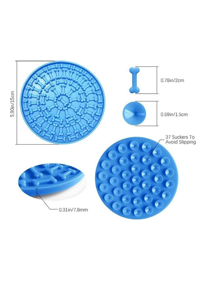 NIBEMINENT Silicone Slow Feeder Dog Treat Dispensing Mat Blue 5.90 x 5.90inch - Image 2