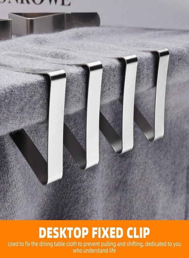 Flyhigter 12 Pack Tablecloth Clips Stainless Steel Table Cloth Cover Clamps Picnic Table Cloth ClipsTable Clips for Restaurant Picnics Marquees Weddings Graduation Party- Fits Up to 1.7” Thick Tables - Image 5