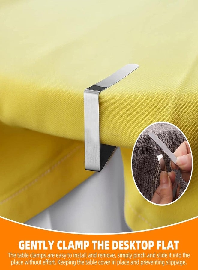 Flyhigter 12 Pack Tablecloth Clips Stainless Steel Table Cloth Cover Clamps Picnic Table Cloth ClipsTable Clips for Restaurant Picnics Marquees Weddings Graduation Party- Fits Up to 1.7” Thick Tables - Image 4