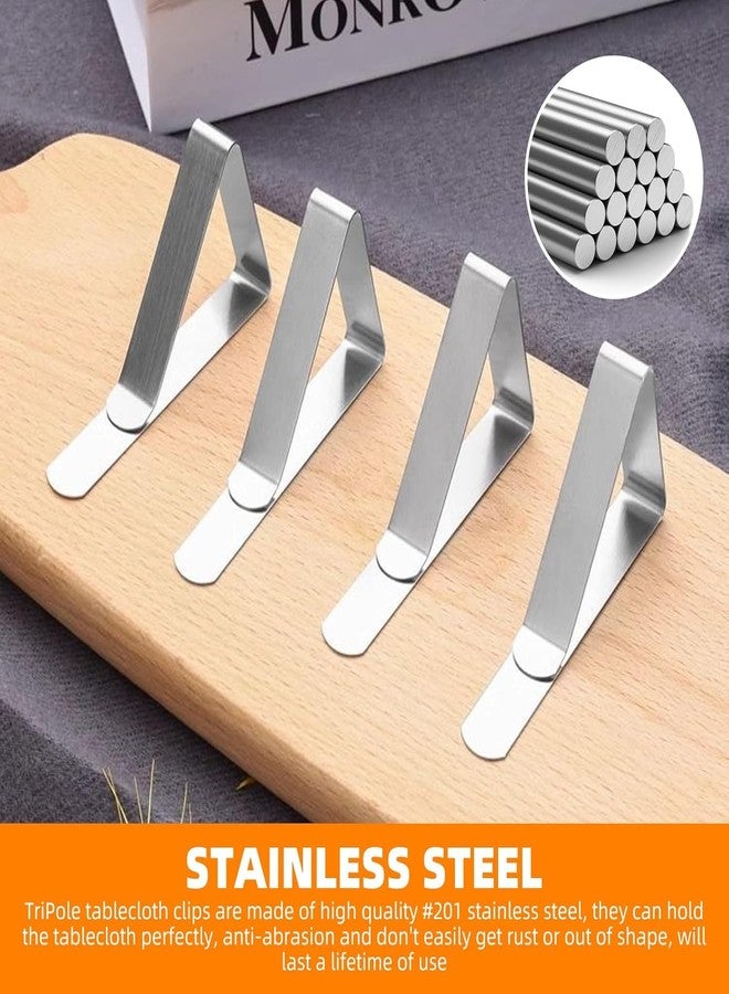Flyhigter 12 Pack Tablecloth Clips Stainless Steel Table Cloth Cover Clamps Picnic Table Cloth ClipsTable Clips for Restaurant Picnics Marquees Weddings Graduation Party- Fits Up to 1.7” Thick Tables - Image 3
