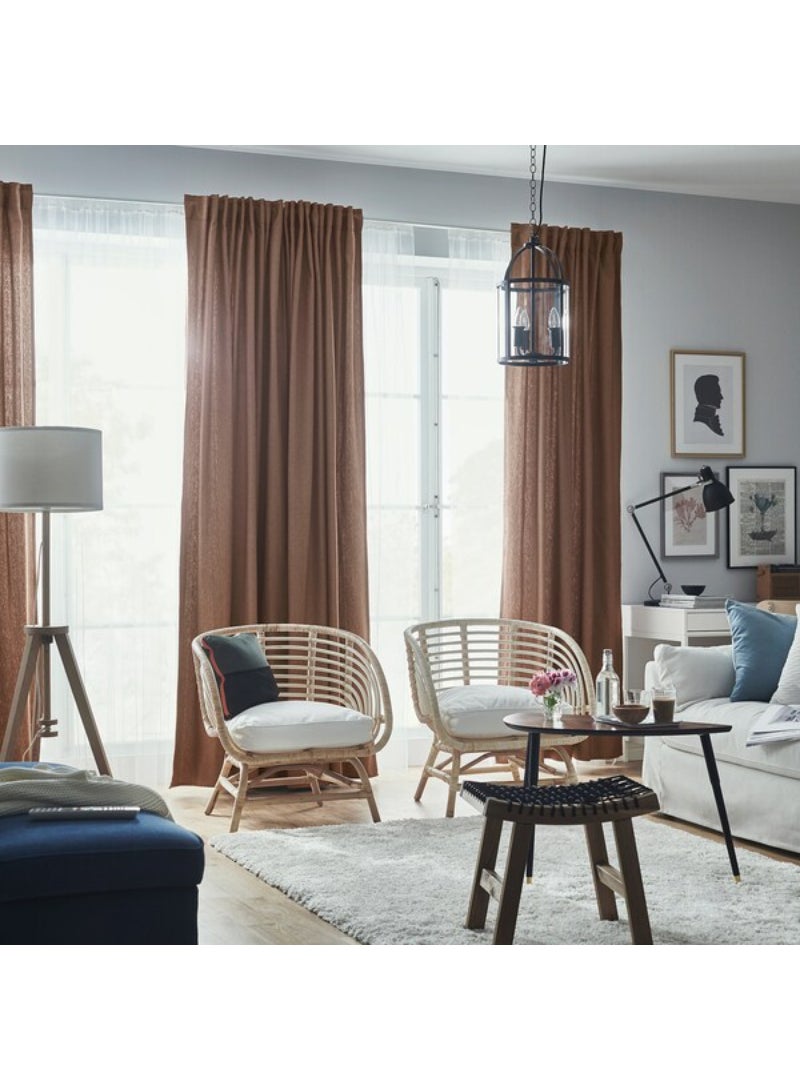 IKEA FRAKTA Room darkening curtains - 1 pair - dark red - 145x300 cm - Image 3