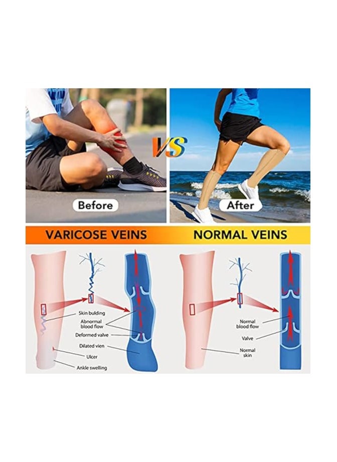 Generic Compression Socks for Women & Men with Zipper,2 Pairs Medical Open Toe Calf Knee High Compression Stocking for Walking,Running Circulation Support,black 2 pair  - Image 3