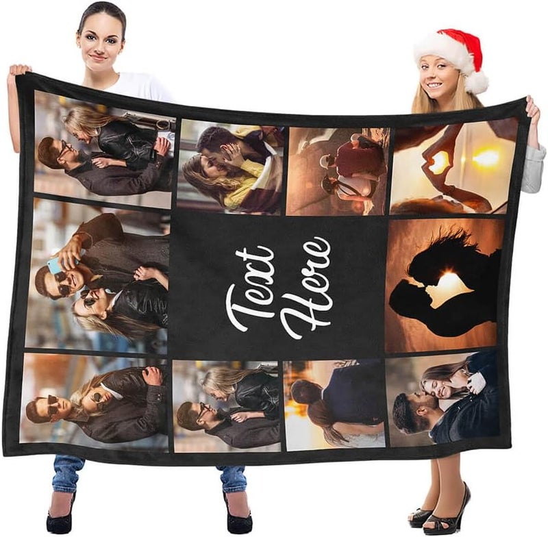 inkArts Custom Blanket Throws with Photos Text Personalized with Picture Customizable, Customize for Mom, Dad, Couple, Girlfriend, Boyfriend, Husband & Wife - Image 2