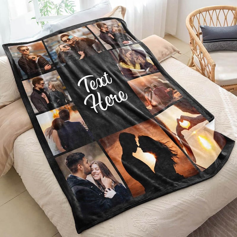inkArts Custom Blanket Throws with Photos Text Personalized with Picture Customizable, Customize for Mom, Dad, Couple, Girlfriend, Boyfriend, Husband & Wife - Image 4