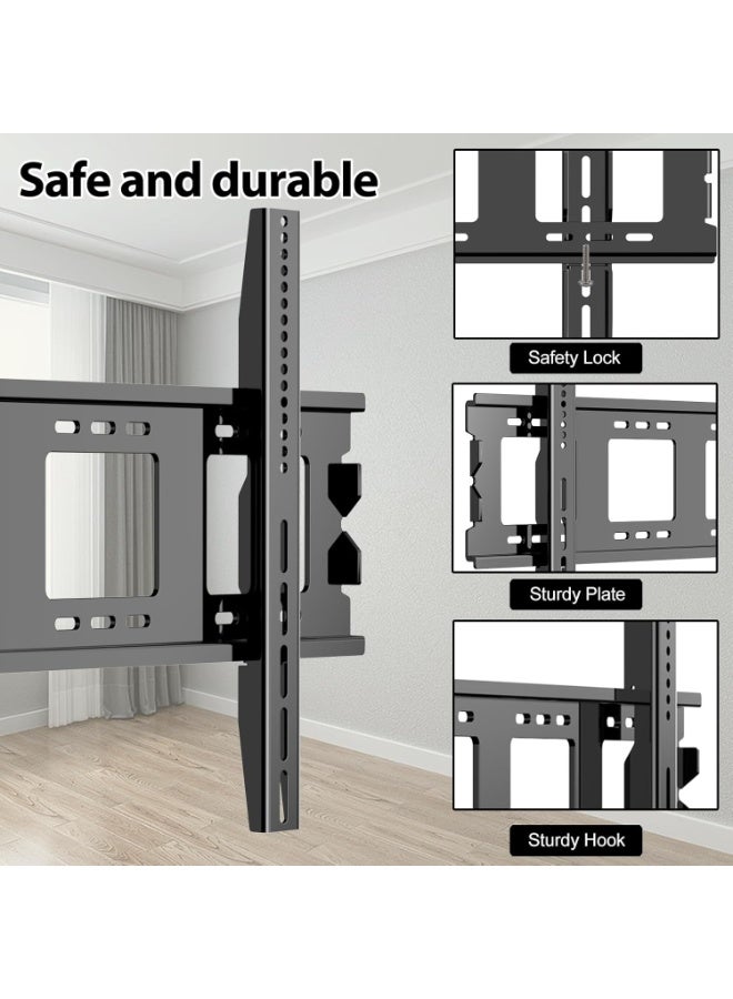 حامل تلفزيون جداري فائق النحافة – يناسب الشاشات المسطحة والمنحنية من 50 إلى 120 بوصة، فيسا 800×600، حمولة قصوى 125 كجم - Image 3