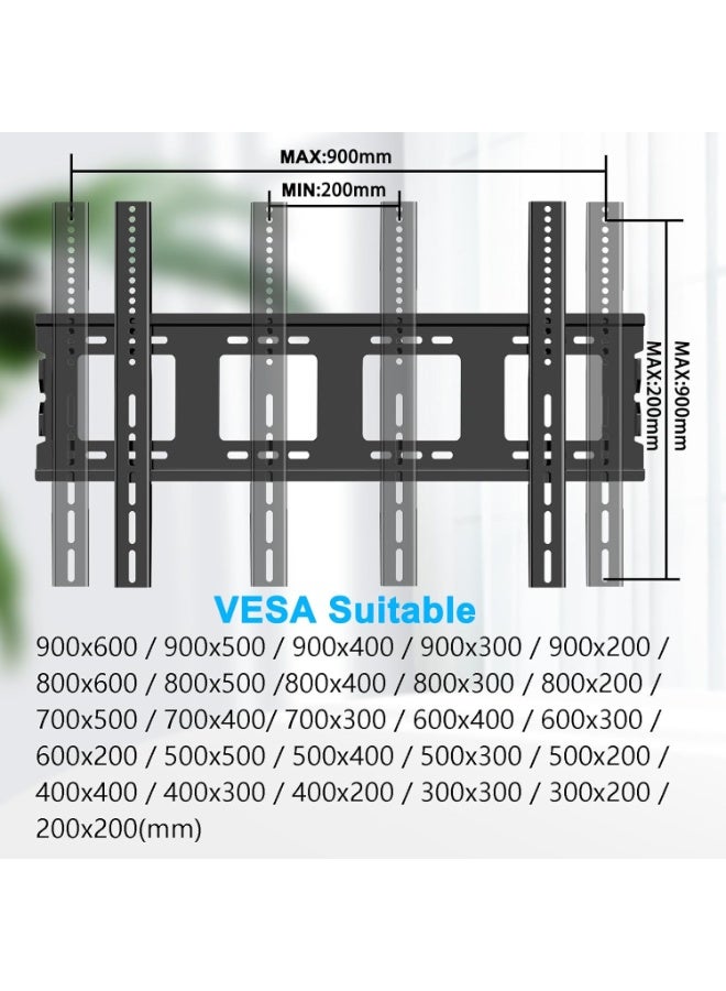حامل تلفزيون جداري فائق النحافة – يناسب الشاشات المسطحة والمنحنية من 50 إلى 120 بوصة، فيسا 800×600، حمولة قصوى 125 كجم - Image 4