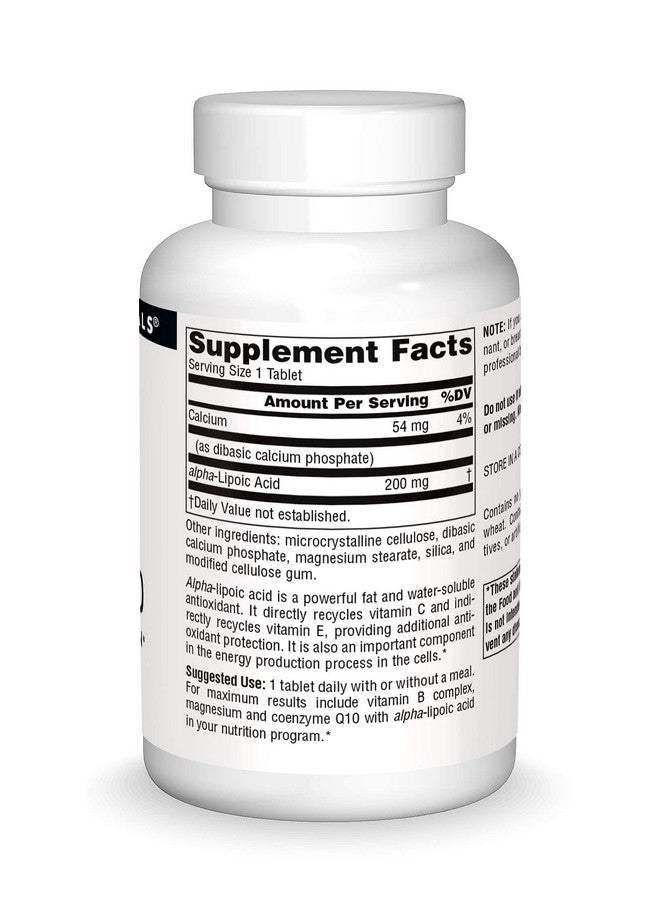 Source Naturals Alpha Lipoic Acid 200 Mg Supports Healthy Sugar Metabolism Liver Function & Energy Generation 120 Tablets - Image 4