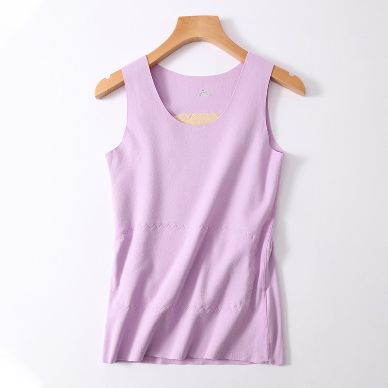 NanRenShuai Warmvest Thickened Fleece-Lined Vest Patch Base Layer Top For Men Couples Double-Sided Thickened Fleece Coat Lady Purple  - Image 1