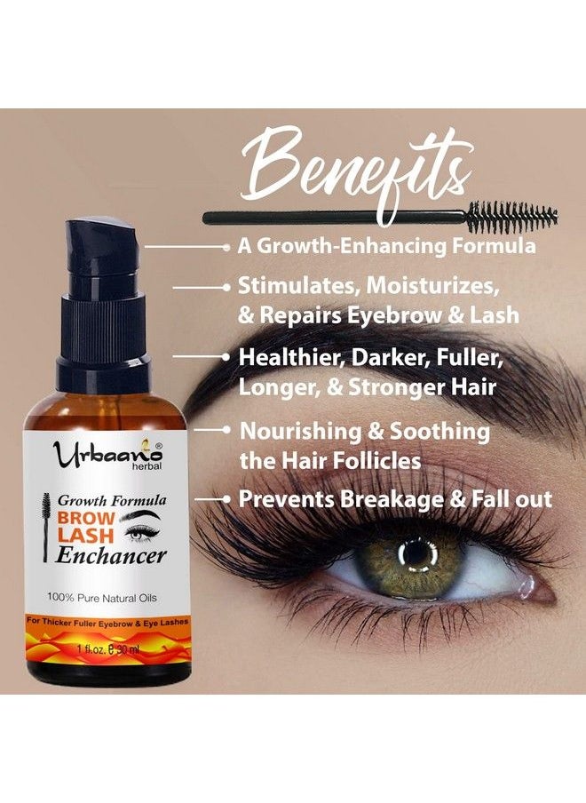 Urbaano herbal - Premium Eyebrow & Eyelash Growth Serum Oil With Best Organic Cold Pressed Almond & Castor Oil For Women & Men Transparent 30Ml (Eye Brow & Eye Lash Serum) - Image 1