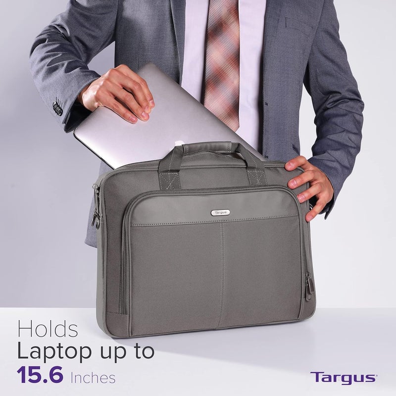 targus Classic Slim Laptop Bag - Ergonomic Briefcase and Messenger Bag - Spacious Foam Padded for Laptops and Under - Image 2