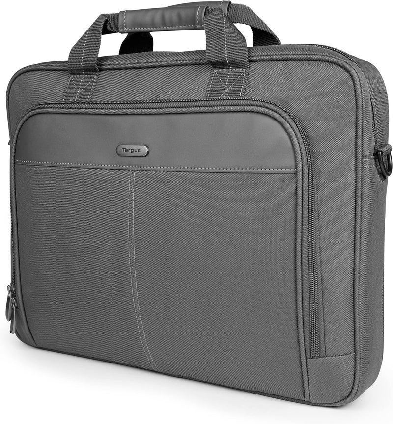 targus Classic Slim Laptop Bag - Ergonomic Briefcase and Messenger Bag - Spacious Foam Padded for Laptops and Under - Image 1