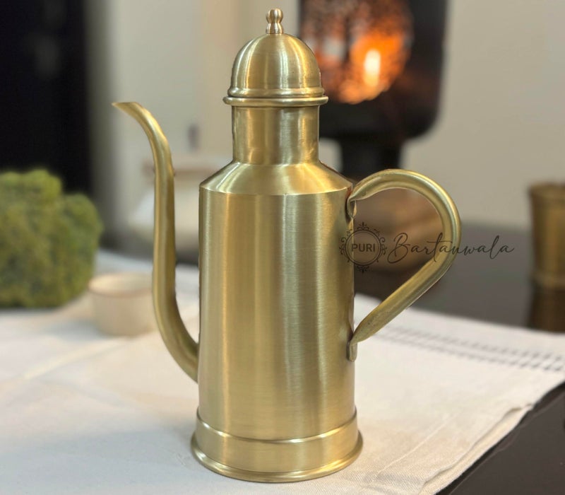 PURI BARTANWALA - Brass/Pital Oil Bottle Inside Tin/Kalai Plating And Outside Matt Finish 650 ml - Image 3
