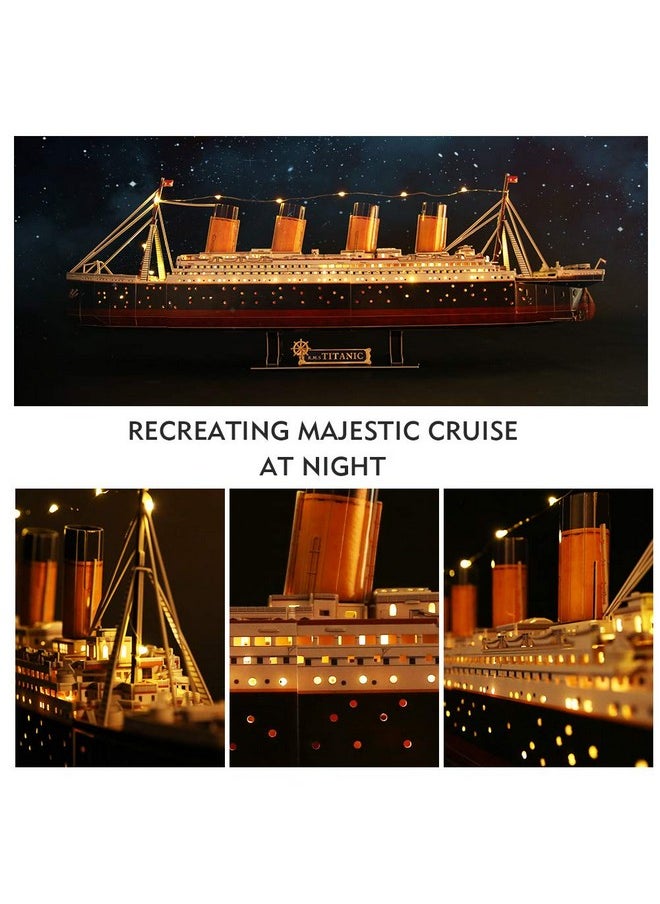 CubicFun - Titanic 3D Led Puzzles For Adults 88 Cm 266 Pieces,Titanic Toys For Adults Teens, Home Decor Birthday Gifts Adults Easter Gifts Teacher Gifts - Image 1