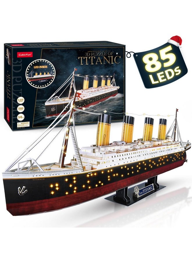 CubicFun - Titanic 3D Led Puzzles For Adults 88 Cm 266 Pieces,Titanic Toys For Adults Teens, Home Decor Birthday Gifts Adults Easter Gifts Teacher Gifts - Image 1