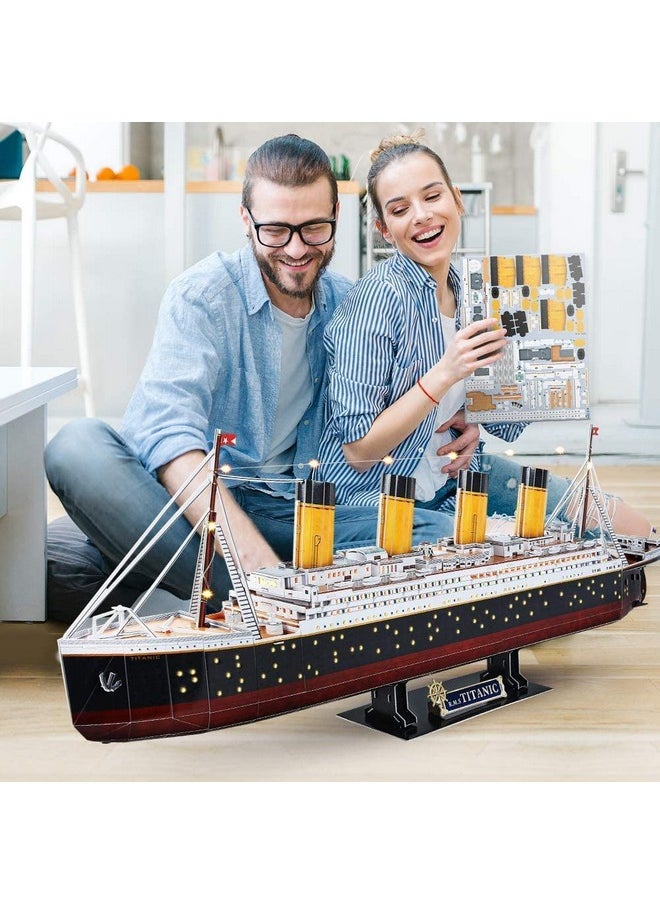 CubicFun - Titanic 3D Led Puzzles For Adults 88 Cm 266 Pieces,Titanic Toys For Adults Teens, Home Decor Birthday Gifts Adults Easter Gifts Teacher Gifts - Image 1