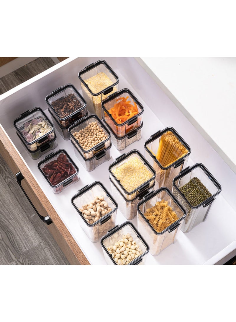 قطع  محكم لتخزين الطعام مع غطاء ، علبة تخزين سميكة مزدوجة الغلق ، مانعة للتسرب ، سهلة التنظيف ، خالية من مادة BPA ، مطبخ وأماكن تخزين أخرى - Image 5