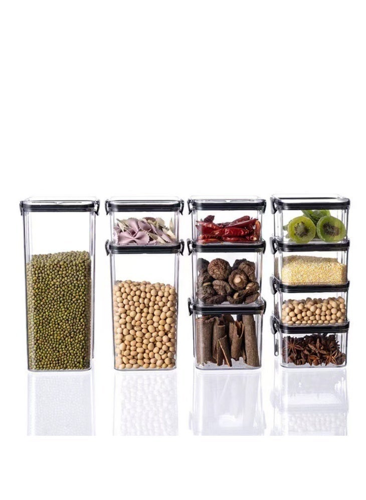 قطع  محكم لتخزين الطعام مع غطاء ، علبة تخزين سميكة مزدوجة الغلق ، مانعة للتسرب ، سهلة التنظيف ، خالية من مادة BPA ، مطبخ وأماكن تخزين أخرى - Image 1