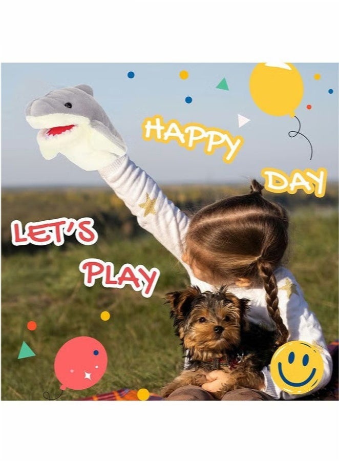 Cute Plush Shark Hand Puppet Shark Puppets Toys, Kids Hand Puppets Plush Shark Toys Soft Shark Gloves Figure - Image 5