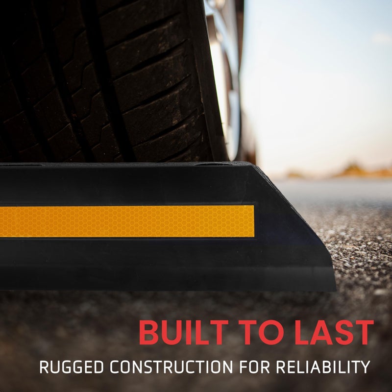 PYLE Garage Floor Stops for Vehicles - 2PC Heavy Duty Rubber Vehicle Parking Lot Target Stoppers, Truck Curb Tire Wheel Guide Blocks, Car Park Aid Assist Bumpers/Stopper for Driveway Stop -PCRSTP22 - Image 2