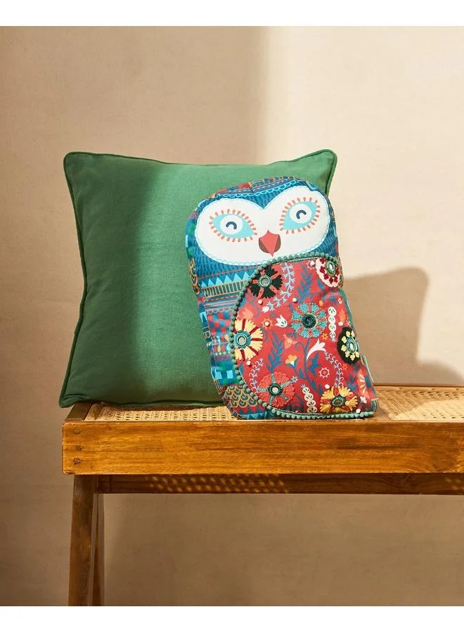 Chumbak Royal Hoot Owl Shape Cushion 13"x8" | Palace Memoirs