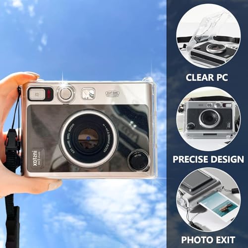 CAIYOULE Camera Case for Instax Mini Evo Case, PC Clear Case for Fujifilm Instant Mini Evo Camera with 9H Hardness Screen Protector, for Polaroid Evo Accessories, No Camera - Image 2