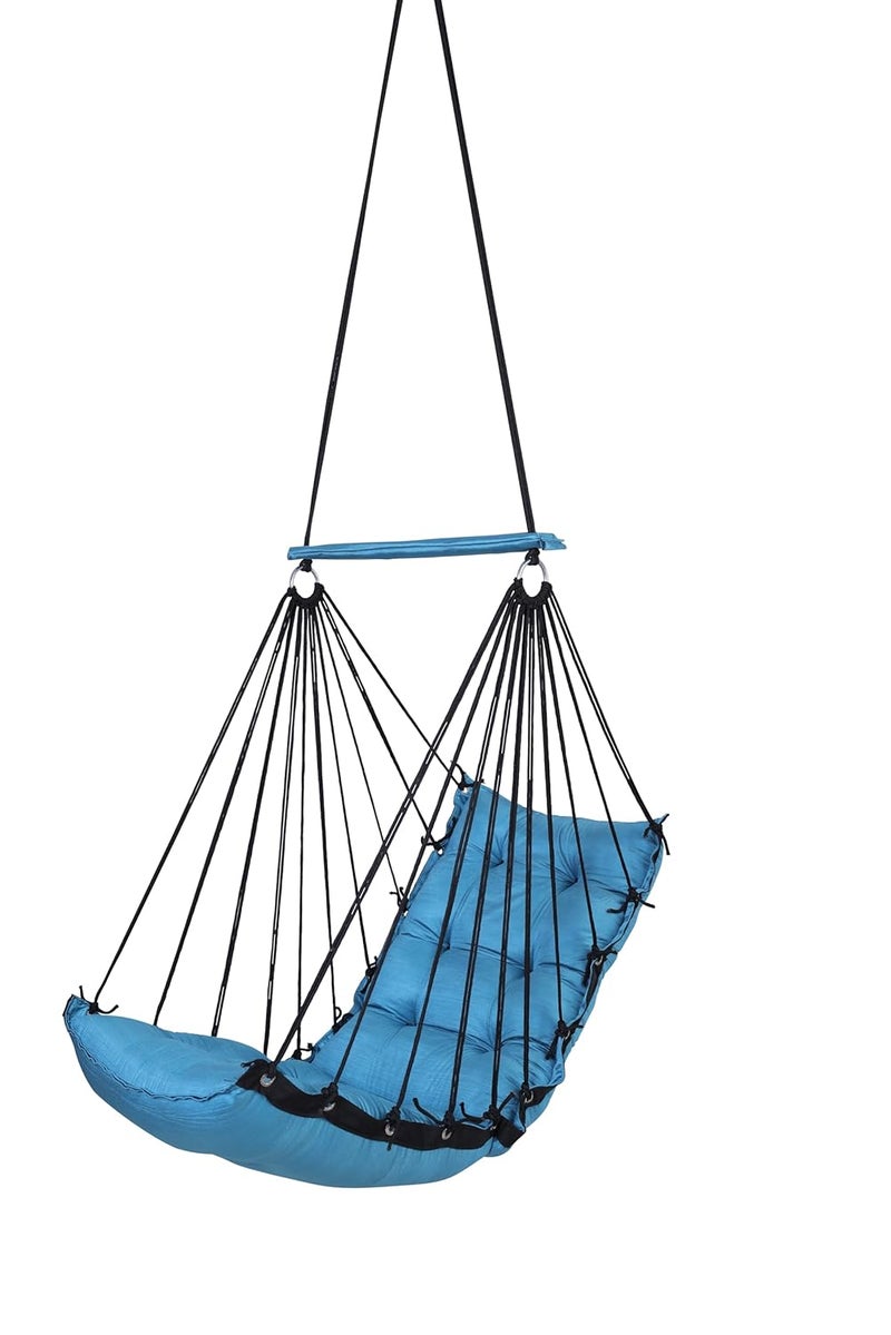 JULJULIA أرجوحة للشرفة - جولا مميزة للبالغين للمنزل، جولا آمنة للأطفال، كرسي معلق للشرفة الداخلية، تصميم متين ومريح، سهولة التركيب والصيانة - JJ_Low-Sky Blue - Image 1