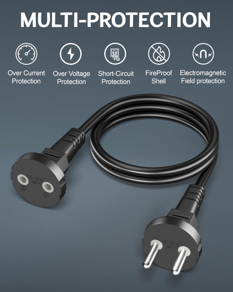 FEDUS 5m Long 18AWG Heavy Duty Male to Female 2 Pin Power Extension Cord Wire, 10amp Indoor Outdoor Power Cord Extension Electrical Extender Power Cable for appliances, Electronics and Power Tools - Image 3