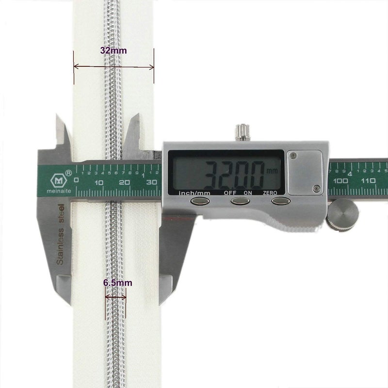 Leekayer #5 Beige Zipper Tape Antique Brass Teeth Metallic Nylon Coil Zipper by The Yard Bulk 10 Yards with 25pcs Brass Sliders Long Zipper for DIY Sewing Tailor Craft Bag(Beige) - Image 4