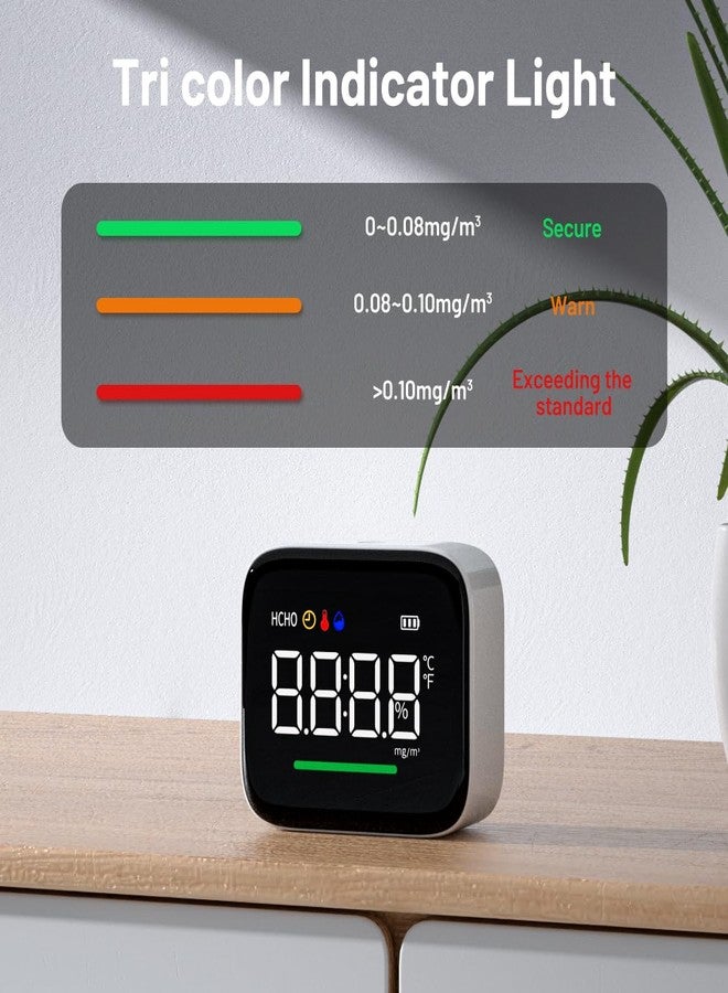 ATuMan Formaldehyde Detector, Dual Platinum Sensor 0.001mg/m³ Accuracy, 4-in-1 Air Quality Monitor for HCHO/Temp/Hum with LED Display, USB-C Rechargeable for Home, Office, Nursery, Post-Renovation - Image 5