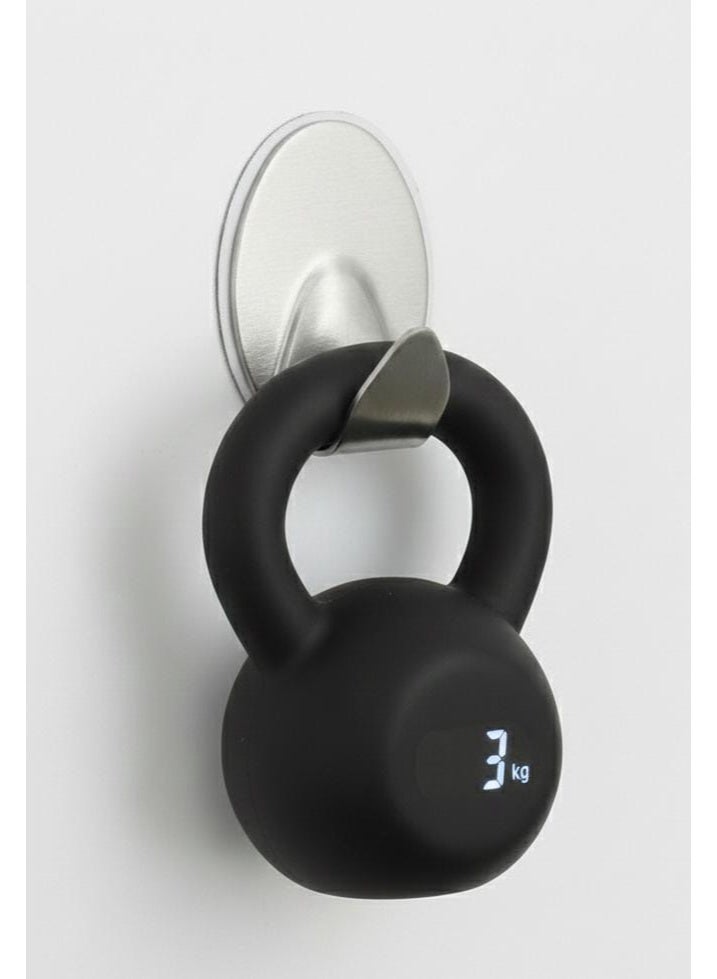 سبيس شوب خطاطيف لاصقة من الفولاذ شديدة التحمل طراز زيد تي ٢٠٦٨ عبوة من ٦  خطاطيف جدارية مقاومة للصدأ للحمام والمطبخ والمكتب حمولة تصل إلى ٣ كجم تصميم ذاتي اللصق بدون حفر شكل بيضاوي - Image 3