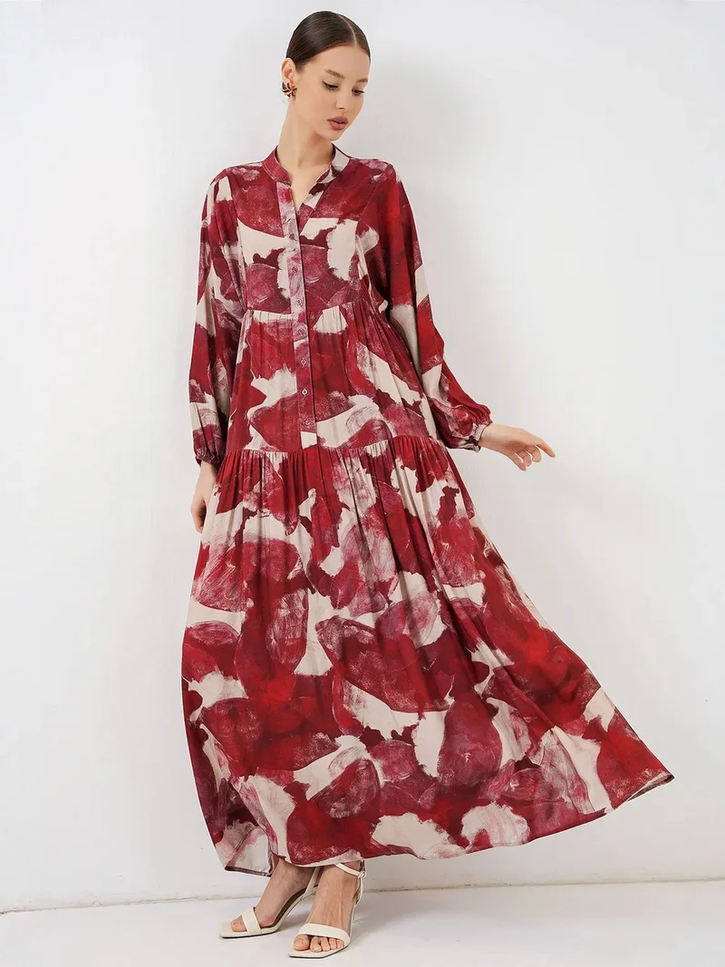 BIG DART BDART Patterned V-Neck Maxi Dress