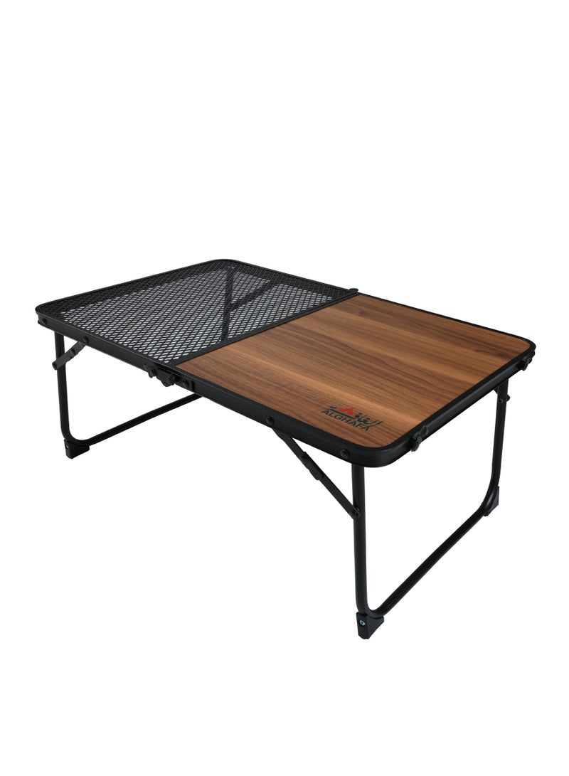 ALGHAFA Foldable ground picnic table, mesh + wood, for camping, trips and picnics, small size  - Image 2