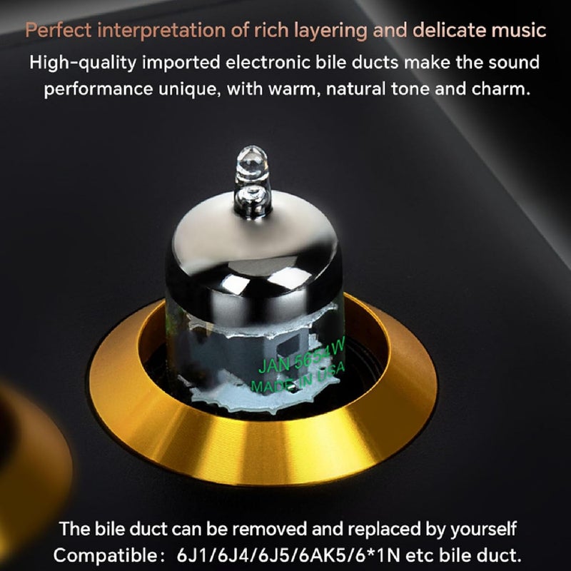 مضخم أنبوبي فراغي HiFi مع ضبط الجهير والثلاثي، مضخم أنبوبي لعشاق الصوت لأنظمة الصوت المنزلية الاستريو، نغمات دافئة غنية وجودة صوت HiFi، إشارة محسنة - Image 4