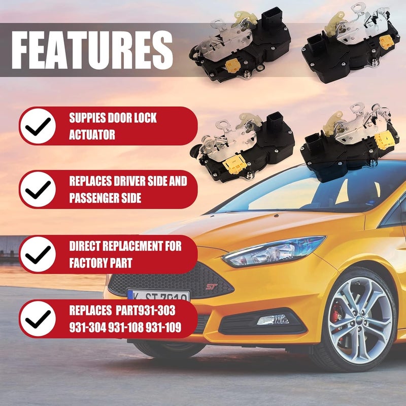 FEXON محرك قفل مزلاج الباب FEXON لسيارات شيفروليه تاهو، جي إم سي يوكون، كاديلاك إسكاليد 2008-2009 - مجموعة 4 أبواب - Image 2