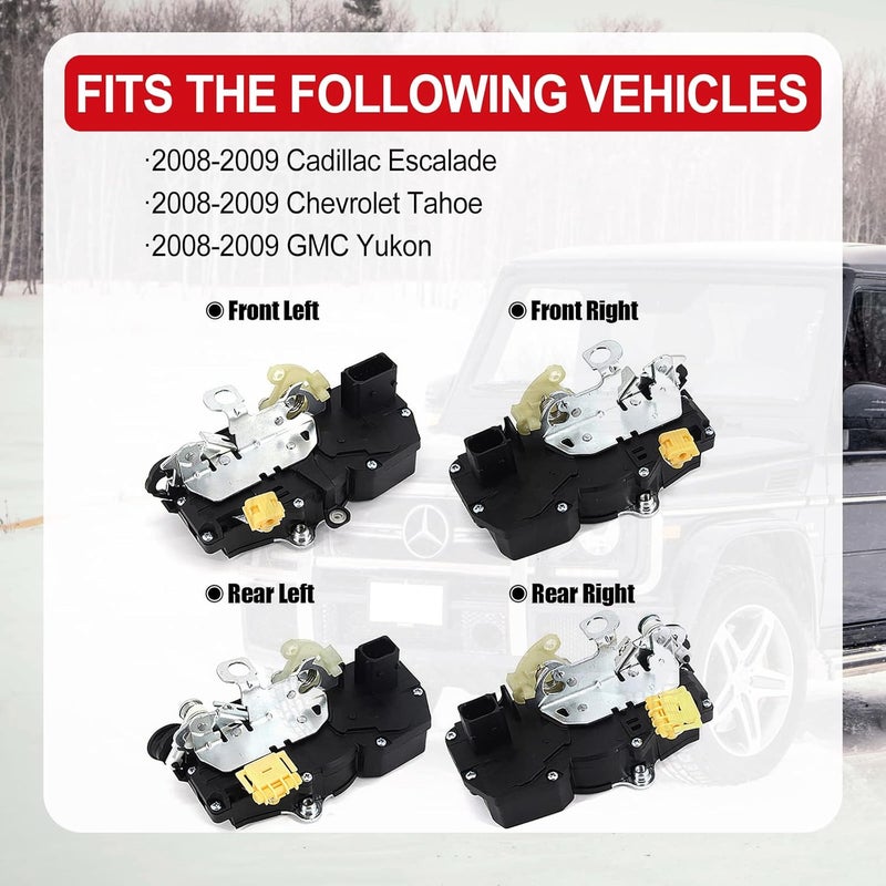 FEXON محرك قفل مزلاج الباب FEXON لسيارات شيفروليه تاهو، جي إم سي يوكون، كاديلاك إسكاليد 2008-2009 - مجموعة 4 أبواب - Image 5