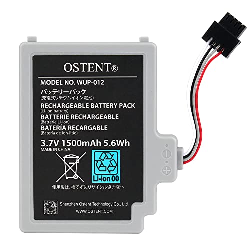 OSTENT 3.7V 1500mAh Li-ion Polymer Lithium Ion Rechargeable Battery Pack Replacement for Nintendo Wii U Gamepad - Image 1